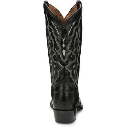 Tony Lama Bonham 13" Smooth Ostrich Black Western Boot