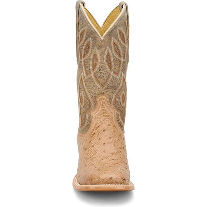 Tony Lama Cheyenne Tan 11" Ostrich Square Toe Boot