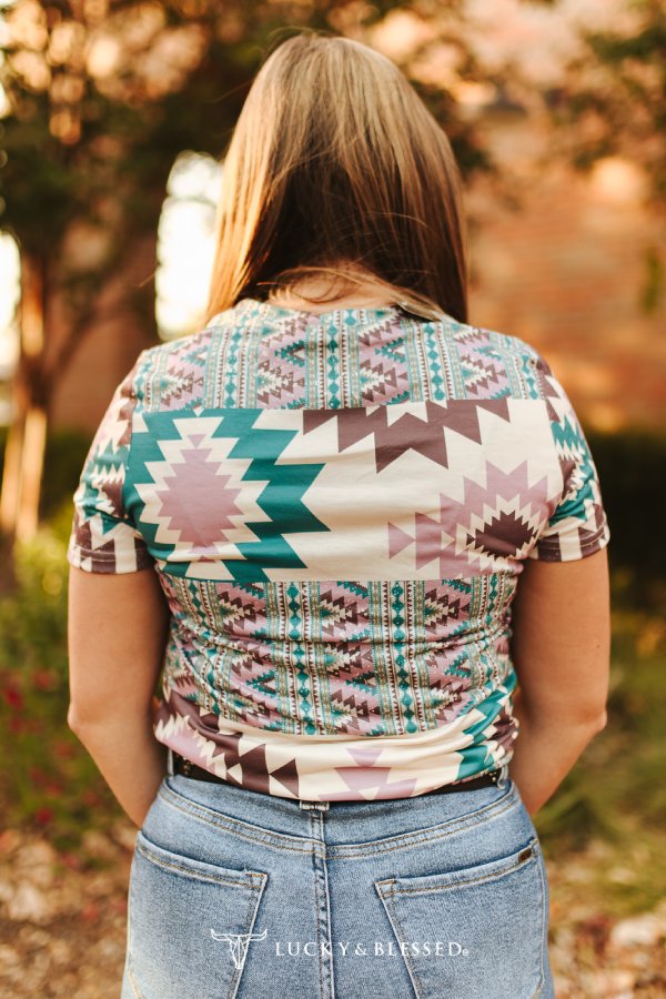 Wild West Aztec Printed Short Sleeve Shirt