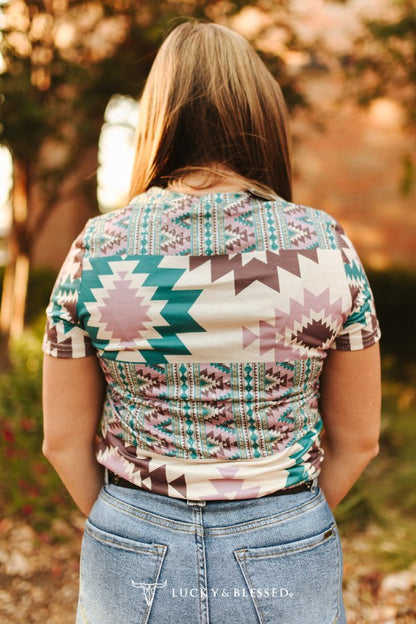 Wild West Aztec Printed Short Sleeve Shirt