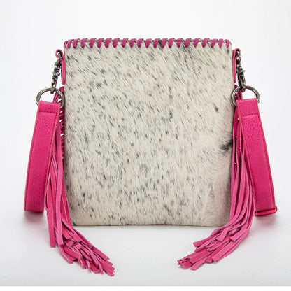 Trinity Ranch Hair-On Cowhide Hot Pink Fringe Concealed Carry Crossbody Bag