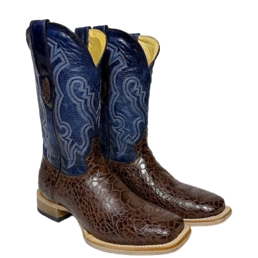 Cowtown Men's Brown Sea Turtle Print Leather Western Boot
