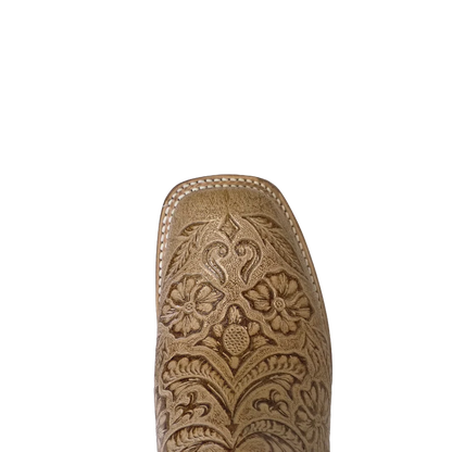 Cowtown Natural Oryx Tooled Boot