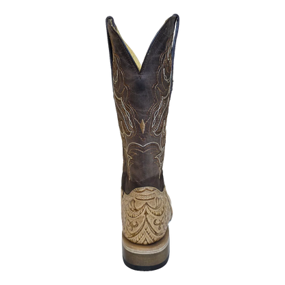 Cowtown Natural Oryx Tooled Boot