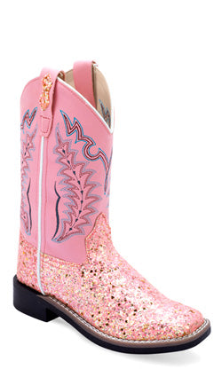 Old West Girls' Fancy Stitch Western Boots