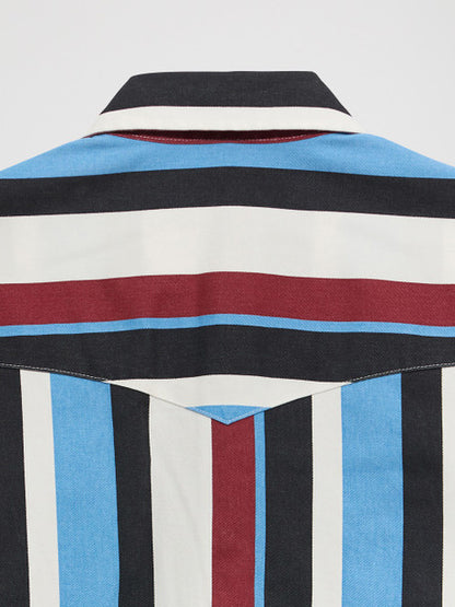 Wrangler Youth Boy's Vintage Brushpopper Blue Multi Snap Shirt