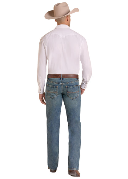 Rock & Roll Vintage '46 Regular Fit Medium Wash Straight Leg Jeans