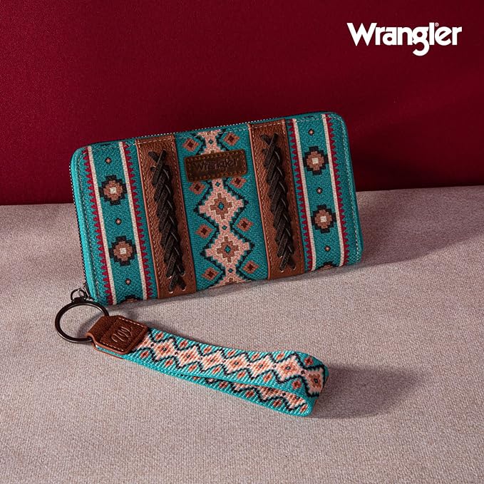 Wrangler Turquoise Southwestern Art Print Wallet