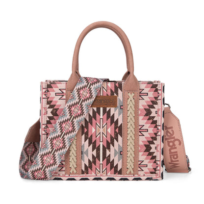 Wrangler Dark Pink Southwestern Pattern Dual Sided Print -Tote/Crossbody