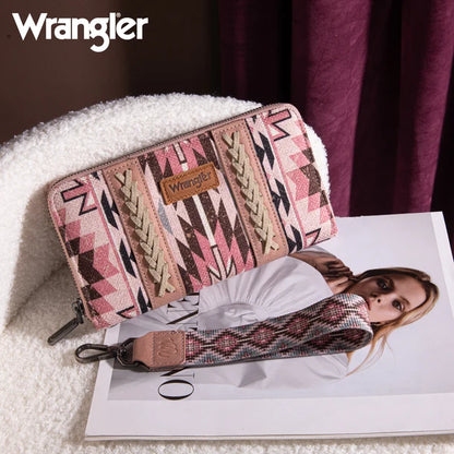 Wrangler Dark Pink Southwestern Art Print Wallet