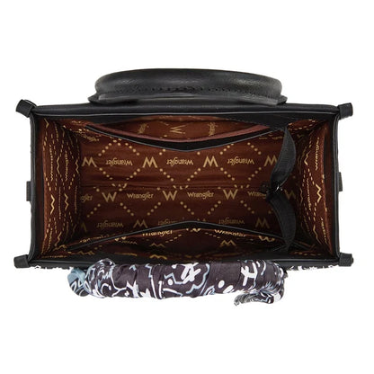 Wrangler Black Braided Paisley Bandana Tote Bag