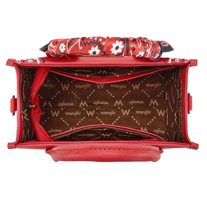 Wrangler Red Braided Paisley Bandana Tote Bag