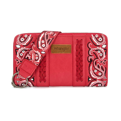 Wrangler Red Braided Paisley Bandana Wallet