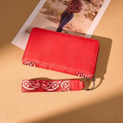 Wrangler Red Braided Paisley Bandana Wallet