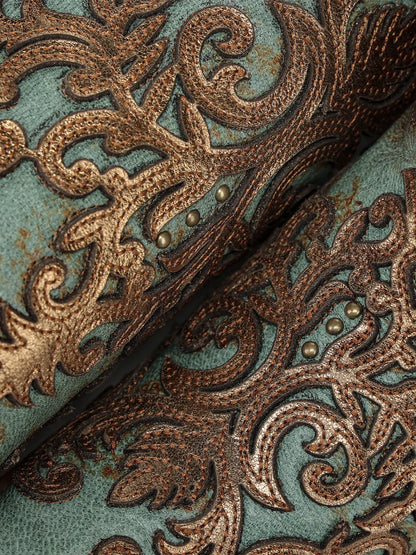 Corral Gold Overlay & Embroidery Turquoise Snip Toe Cowboy Boot