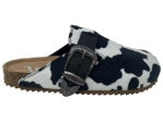 Andi Black Cow Print Slip On Mule