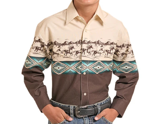 Panhandle Cowboy Boy's Border Snap Shirt