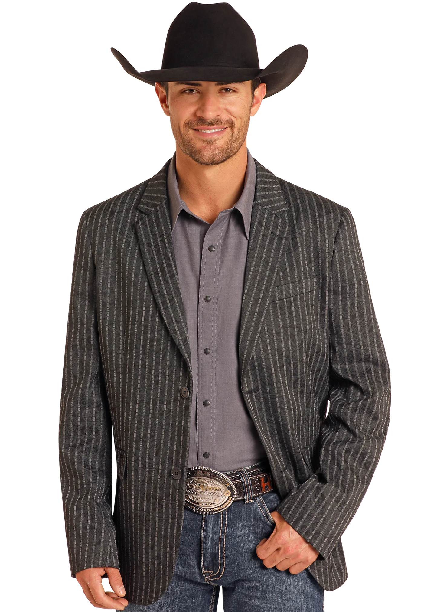 ROCK & ROLL CHARCOAL PAISLEY BLAZER
