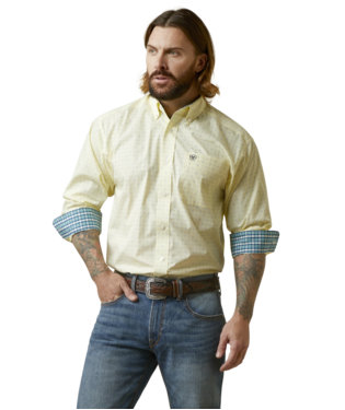 Ariat Yellow Wrinkle Free Cade Classic Fit Shirt