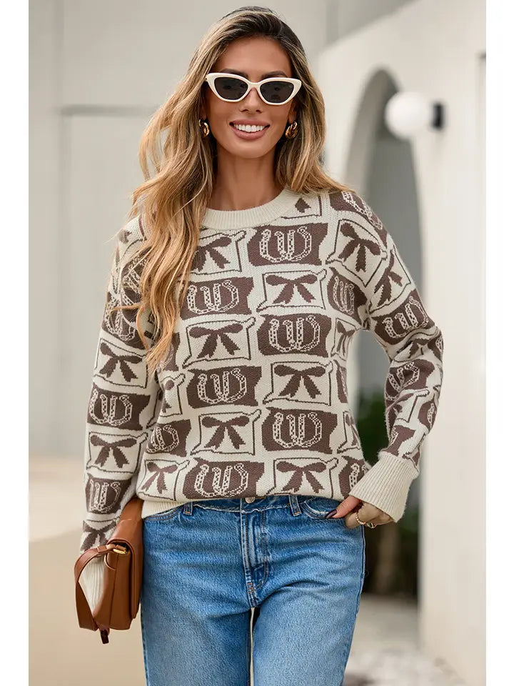 Western Inspired Bow Sweater