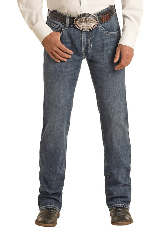 Rock & Roll Vintage '46 Slim Fit Ivory Stitch Straight Leg Jeans