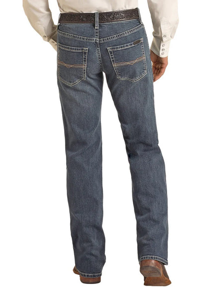Rock & Roll Vintage '46 Slim Fit Ivory Stitch Straight Leg Jeans
