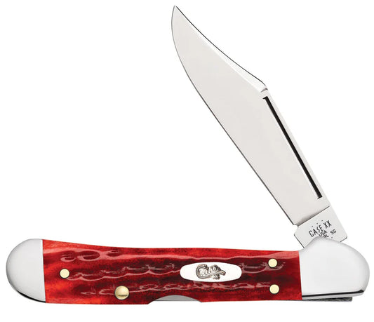 Case Pocket Worn Corn Cob Jigged Old Red Bone Mini CopperLock
