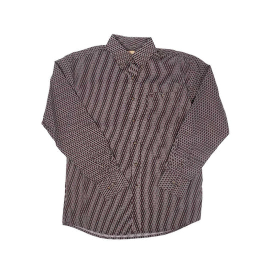 WRANGLER BROWN SPIRAL LONG SLEEVE SHIRT