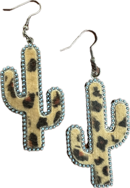 Leopard Cactus Earrings