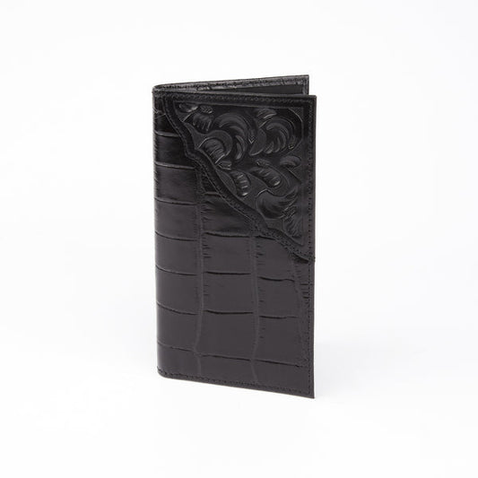 Mustang Ridge Black Gator Floral Wallet