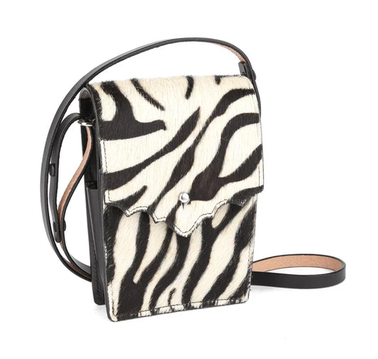 Mustang Ridge Black/White Cowhide Shoulder Bag