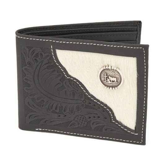 Mustang Ridge Black Crazy Horse Leather Bifold Wallet