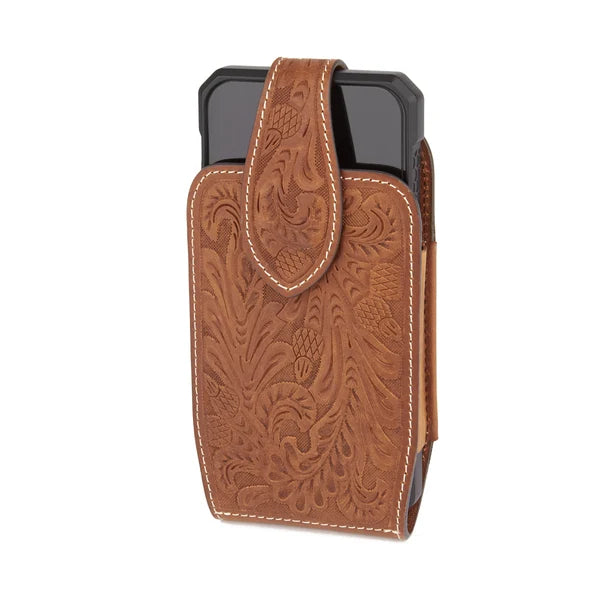 Mustang Ridge Tan Crazy Horse Leather Phone Holder