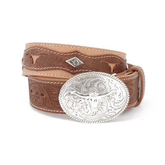 Mustang Ridge Tan Distress Leather Kids Belt
