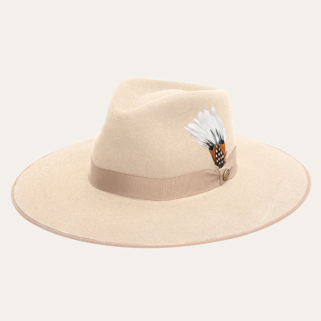 Stetson Midtown Bone Wide Flat Brim Hat