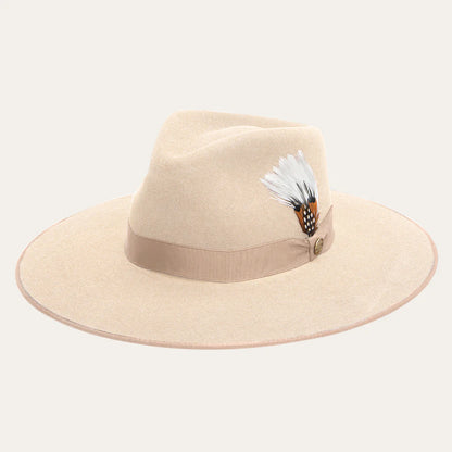 Stetson Midtown Bone Wide Flat Brim Hat