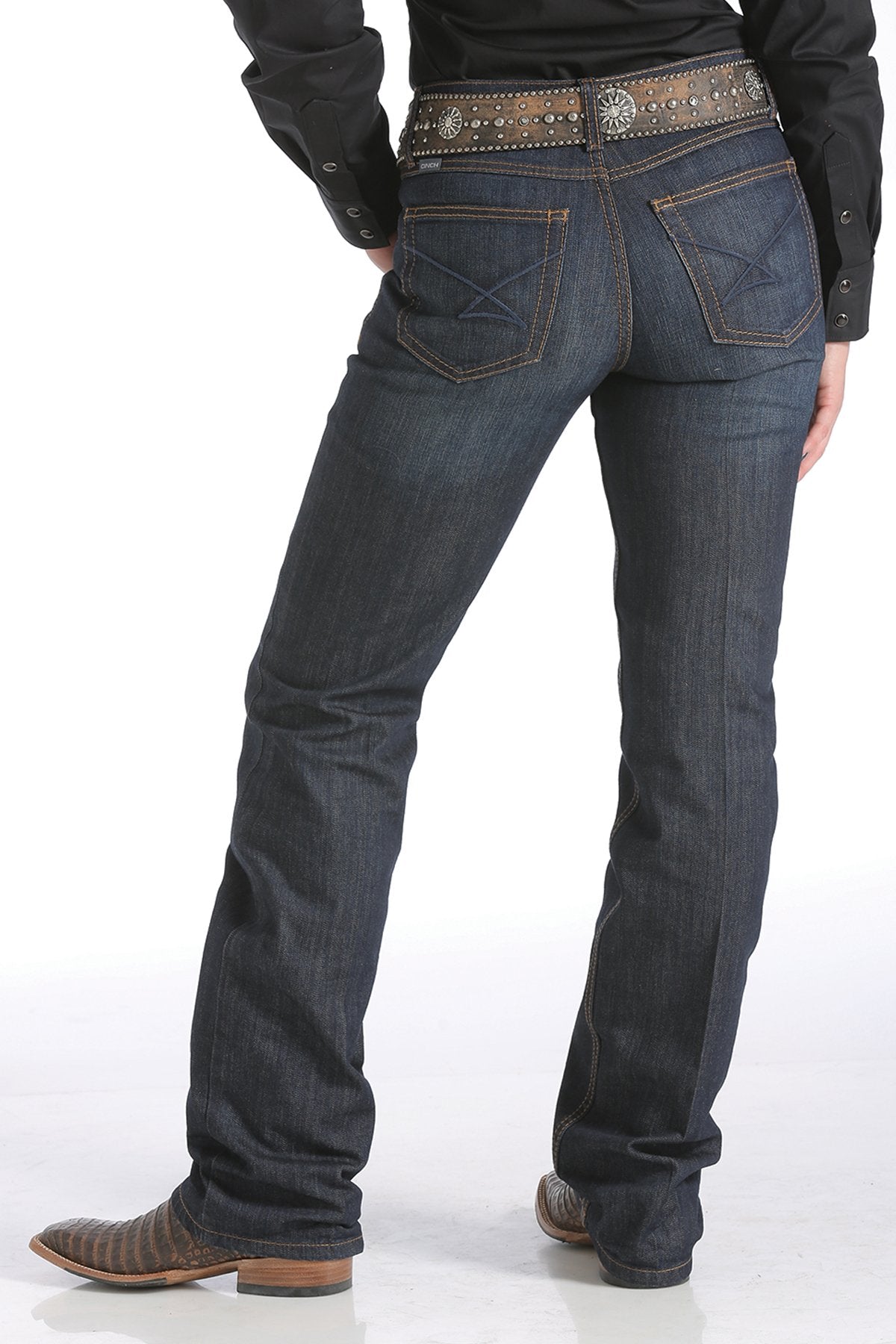 CINCH JENNA DARK WASH PERFORMANCE RISE SLIM BOOT CUT JEAN