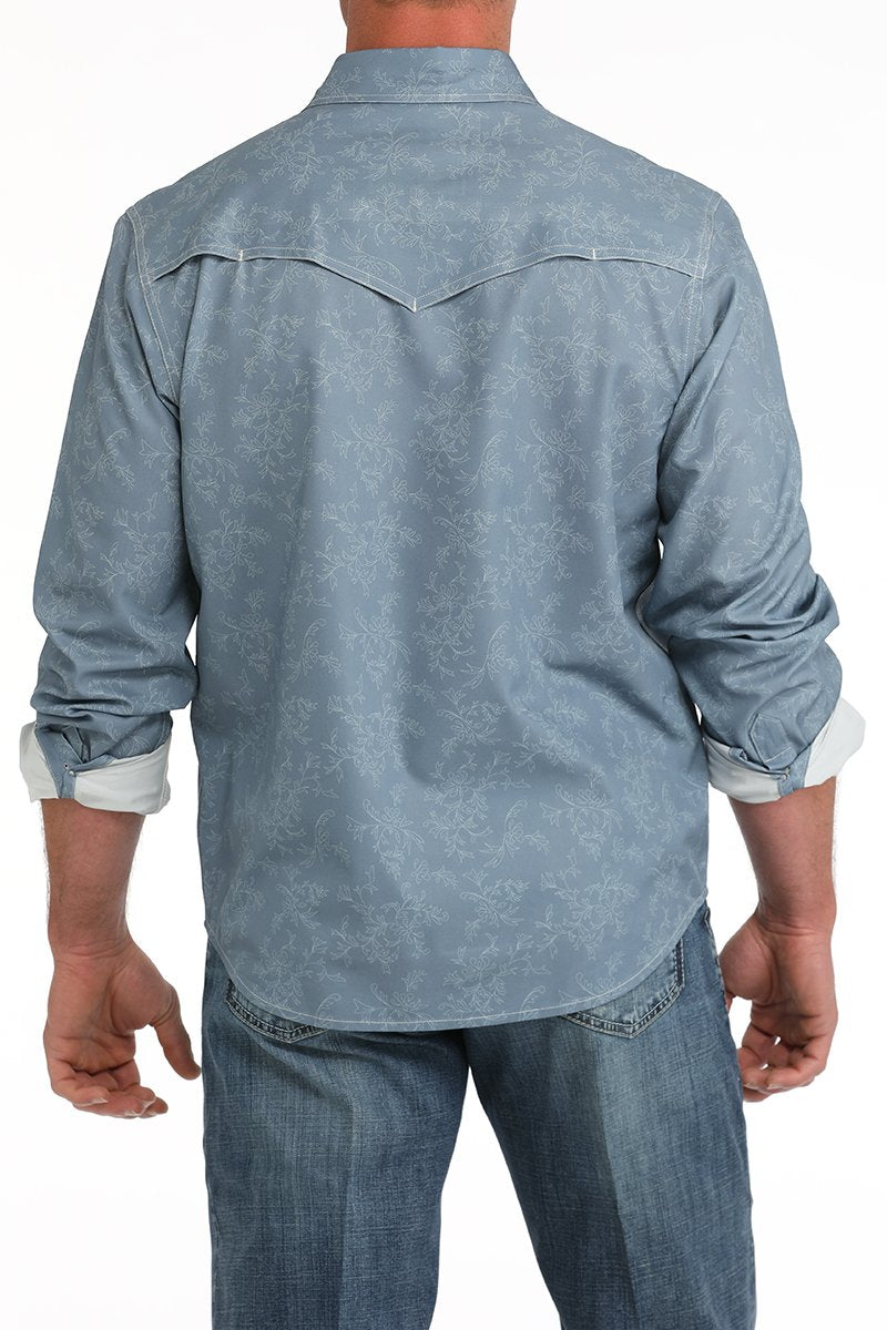 Cinch Blue Arenaflex Western Camp Shirt
