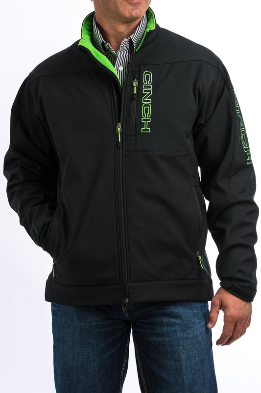 Cinch Men's Black & Lime Logo Bonded Jacket
