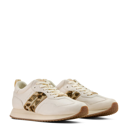 Ariat Bright Cream Gilded Leopard Hair On Ranch Runner Shoe