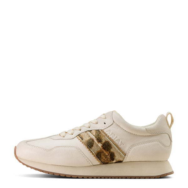Ariat Bright Cream Gilded Leopard Hair On Ranch Runner Shoe