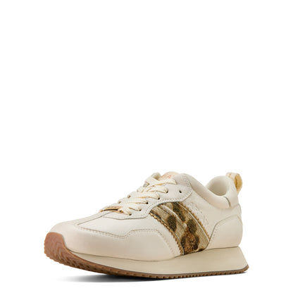 Ariat Bright Cream Gilded Leopard Hair On Ranch Runner Shoe