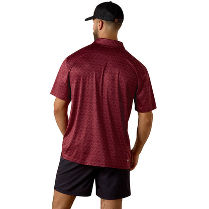Ariat Scarlet Heathered Southwest Stripe Polo