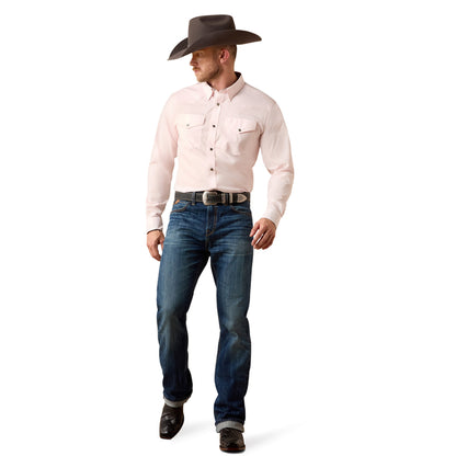 Ariat Wrinkle Free Barely Pink Refined Slub Fitted Shirt