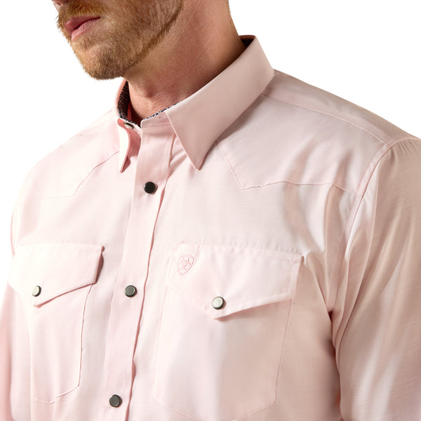 Ariat Wrinkle Free Barely Pink Refined Slub Fitted Shirt