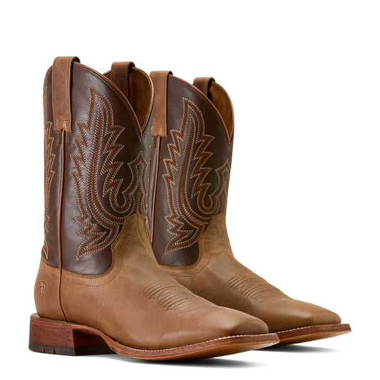 Ariat County Roads Wheat Tan Wide Square Toe Cowboy Boot