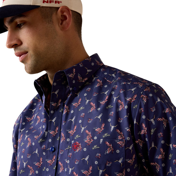 Ariat Berne Patriot Blue Americana Fitted Shirt