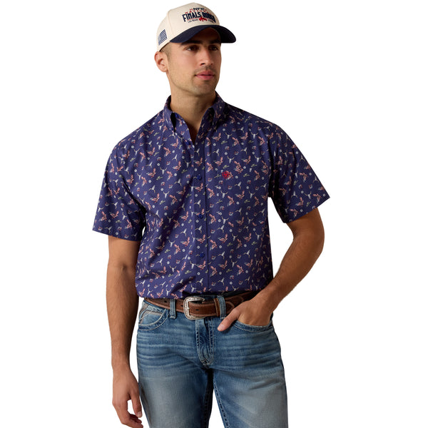 Ariat Berne Patriot Blue Americana Fitted Shirt