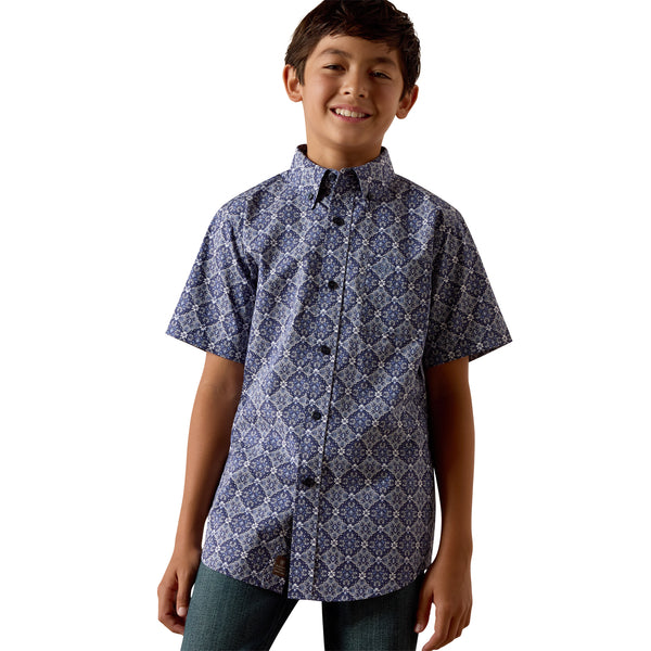 Ariat Kid's Bill Evening Blue Medallion Shirt
