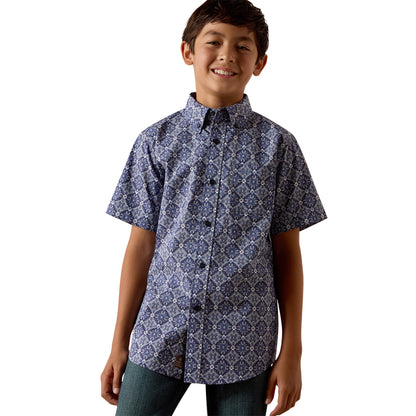 Ariat Kid's Bill Evening Blue Medallion Shirt
